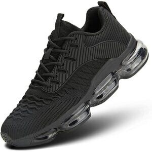 Women's Black Air Cushion Running Shoes Fashion Tennis Sneakers For Gym Fitness